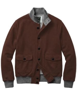 Onar Button-Up Bomber Jacket - Brown