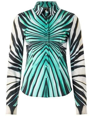 Roberto Cavalli Printed Button-Up Shirt - Green