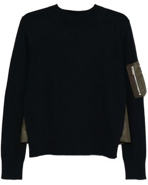 Sacai Pull À Patch En Nylon - Noir