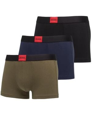 HUGO Logo-Patch Boxers (Set Of Three) - Blue