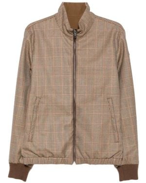 Moncler Frothive Check-Pattern Jacket - Brown