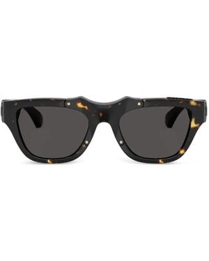 Burberry Tortoiseshell-Effect Rectangle-Frame Sunglasses - Black