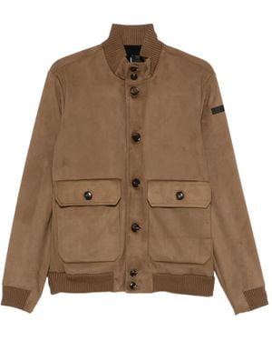 Rrd Button-Fastening Bomber Jacket - Brown