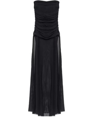 Bondeye Ruched Bare Maxi Dress - Black