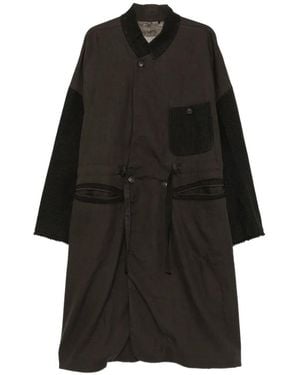 Ziggy Chen Panelled Drawstring-Waist Coat - Black