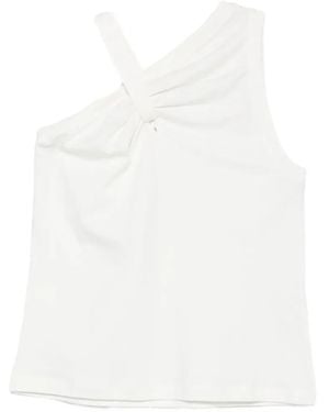 SOLOTRE Knot Sleeveless Top - White