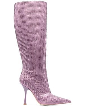 Liu Jo Bottes À Ornements Strassés 110 Mm - Violet