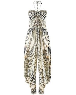 CAMILLA Combinaison À Design Drapé - White