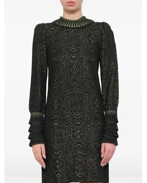 Lanvin Ruffled-Trim Mini Dress - Black