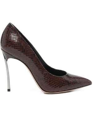 Casadei Snake-Effect Blade Pumps - White