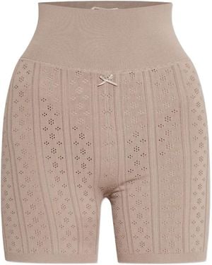 JW Anderson Short Nervuré À Détail De Nœud - Natural