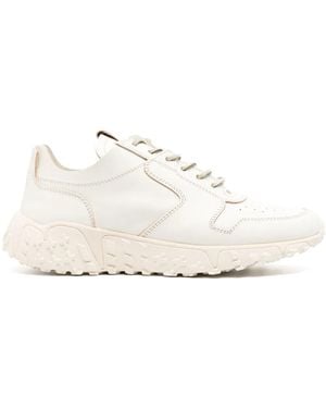 Buttero Lace-Up Leather Trainers - White