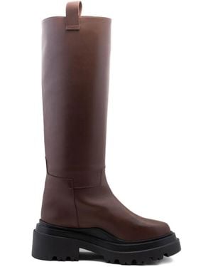 Plan C Stivali Con Zip - Marrone