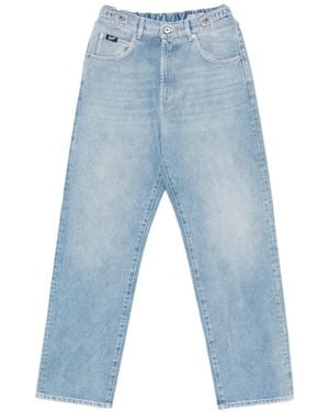 Pence Jeans Met Elastische Tailleband En Vervaagd Effect - Blauw