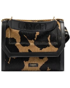 Lancel Medium Ninon Animal-Print Crossbody Bag - Black
