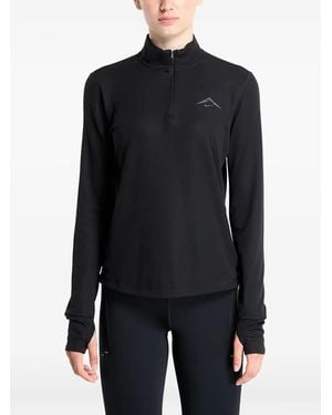 Nike Quarter-Zip Thumb-Hole Sweatshirt - Blue