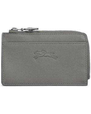 Longchamp Le Pliage Textured Leather Cardholder - Grey