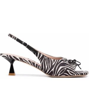 SCAROSSO Bella Zebra-Print Pumps - White
