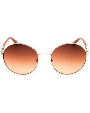 GUESS EYEWEAR Lunettes De Soleil À Monture Ronde - Brown