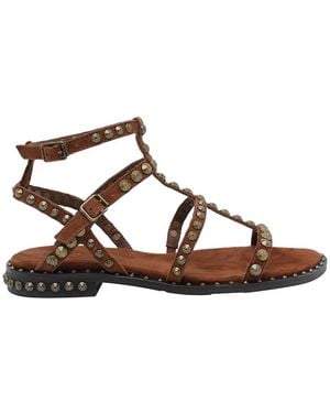 Ash Precious Stud-Embellished Sandals - Brown