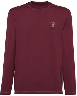 Brunello Cucinelli ロゴ ロングtシャツ - レッド