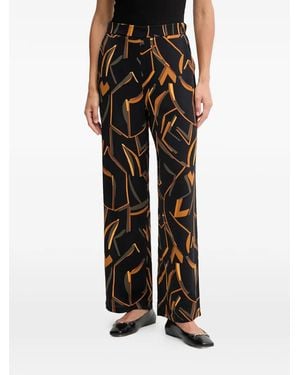 Joseph Ribkoff Geometric-Pattern Trousers - Black