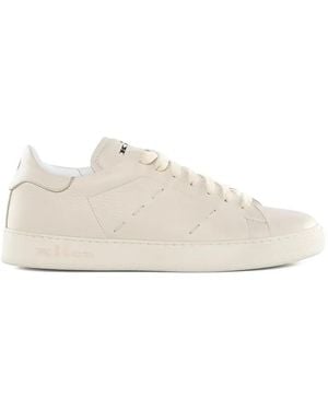 Kiton Logo-Detail Lace-Up Trainers - White