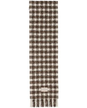 Acne Studios Sciarpa A Quadri Con Frange - Bianco