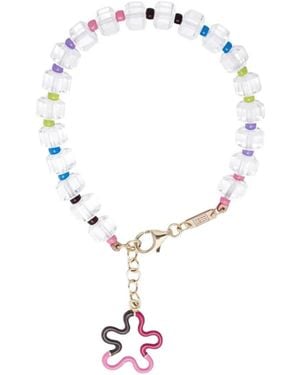 Bea Bongiasca 9Kt Gelbgoldarmband Mit Blumenverzierung - Weiß