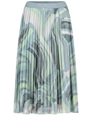 Betty Barclay Abstract-Print Pleated Skirt - Blue