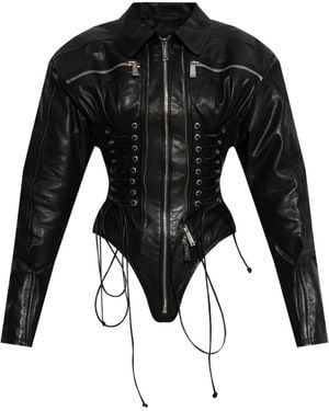 DSquared² Ducati X D2 Zip-Up Lace-Up Jacket - Black