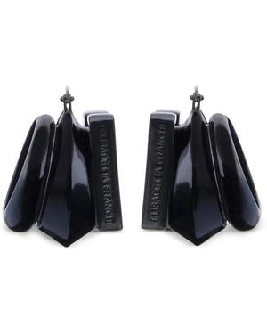 Elisabetta Franchi Wrap-Around Geometric Earrings - Black
