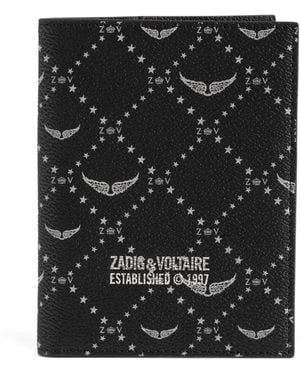 Zadig & Voltaire Monogram-Print Passport Holder - Black