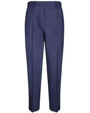 Dell'Oglio Pleated Tailored Trousers - Blue