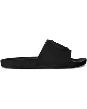 Just Cavalli Logo-Embossed Slide Sandals - Black