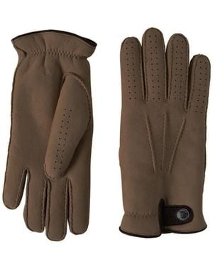 Brunello Cucinelli Shearling-Lined Suede Gloves - Brown
