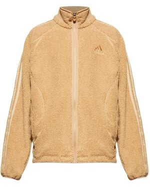 adidas Borg Fleece Teamgeist Zip-Up Sweatshirt - Natural