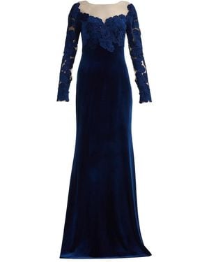 Tadashi Shoji Robe Longue À Fleurs - Bleu