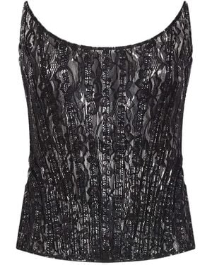 GIUSEPPE DI MORABITO Sequin-Embellished Corset Top - Black