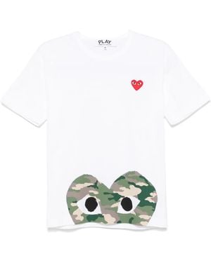 COMME DES GARÇONS PLAY T-Shirt Con Applicazione - Bianco