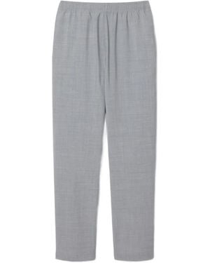 Lacoste Elasticated-Waistband Logo-Patch Pants - Grey