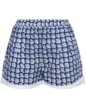 Marni Stretchbund-Shorts Mit Geometrischem Print - Blau
