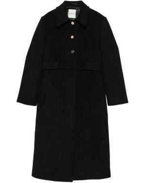 Sandro Shirt-Collar Single-Breasted Coat - Black
