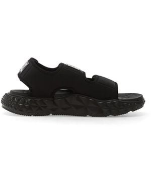 EA7 Kombat Touch-Strap Sandals - Black