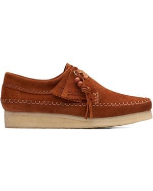 Clarks Weaver "Ginger Suede" Derby Shoes - Brown