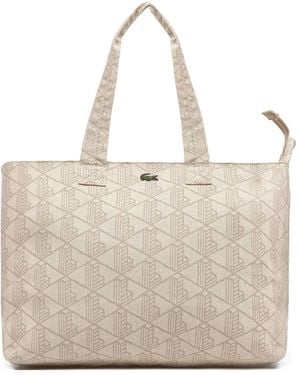 Lacoste Summer Pack Geometric-Pattern Tote Bag - Natural