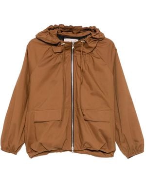 Carla G Sedo Hooded Zip-Up Jacket - Brown
