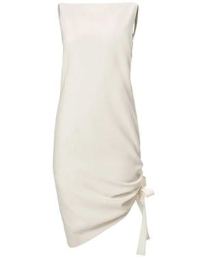 Carolina Herrera Tie-Detailed Wool-Blend Midi Dress - White