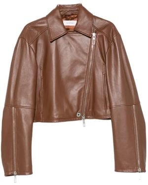 Sportmax Fringed Cropped Leather Jacket - Multicolor