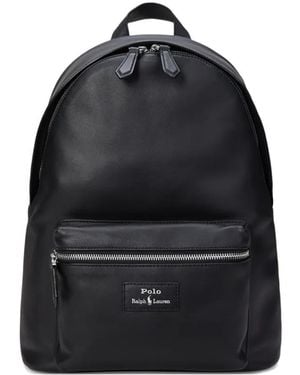 Polo Ralph Lauren Rucksack Aus Leder - Schwarz